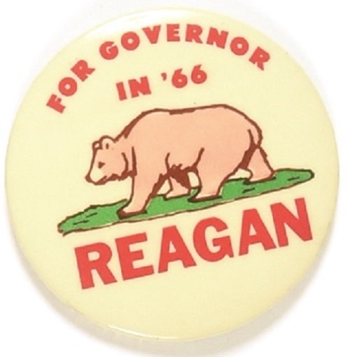 Reagan for Governor in ’66 California Bear Pin
