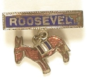 Franklin Roosevelt Enamel Donkey Pin