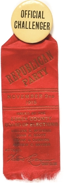 New Jersey 1916 Challenger Pin and Ribbon
