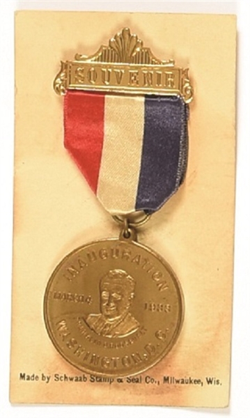 Franklin Roosevelt 1933 Inaugural Badge and Card