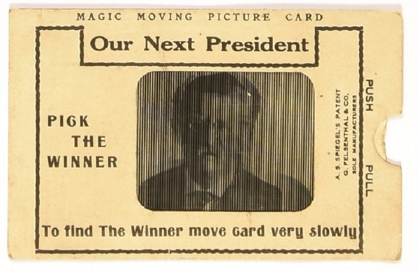 Taft, Wilson, Roosevelt 1912 Lenticular Flasher Postcard