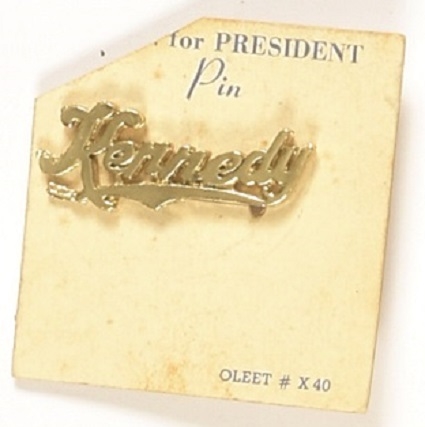 John F. Kennedy Script Pin and Card