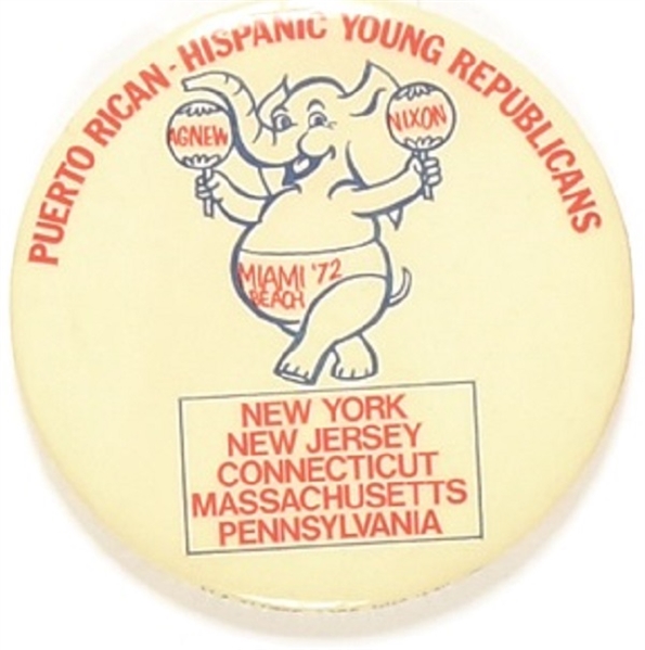 Nixon Puerto Rico 1972 Convention Pin
