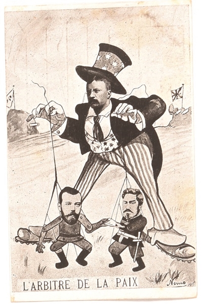 Theodore Roosevelt, Russo-Japanese War Puppets Postcard