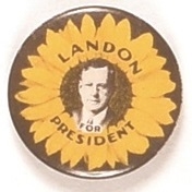 Landon for President Rare Western Badge Picture Pin