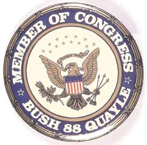 Bush, Quayle Rare Member of Congress Pin