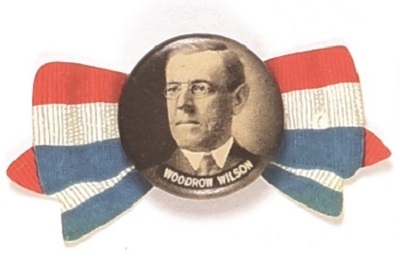 Wilson Campaign Pin With Celluloid Ribbon