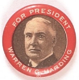Warren G. Harding Red Border Celluloid