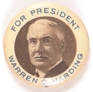 Warren G. Harding White Border Celluloid