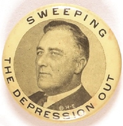 Franklin Roosevelt Sweeping the Depression Out