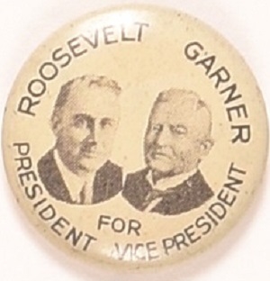Roosevelt, Garner Scarce Litho Jugate