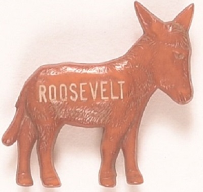 Roosevelt Plastic Donkey Pinback