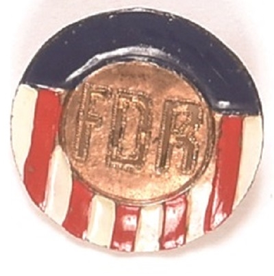 Franklin Roosevelt FDR Enamel Pinback