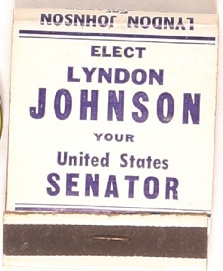 Elect Lyndon Johnson Senator Matchbook