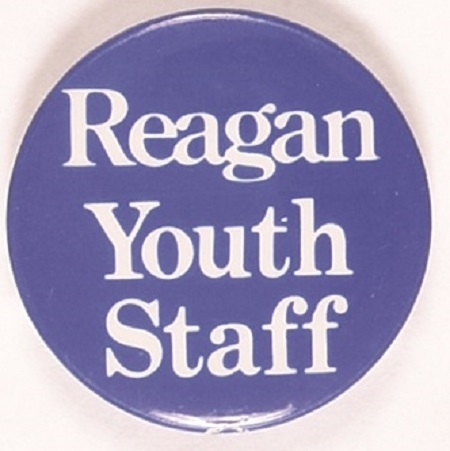 Reagan Youth Staff 1 3/4 Inch Celluloid from 1980