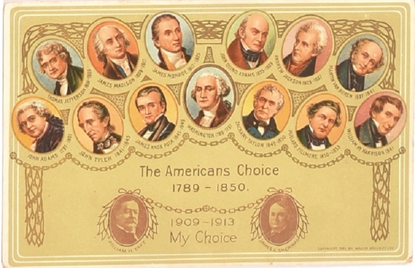 Taft-Sherman Presidents Postcard