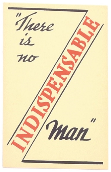 Willkie No Indispensable Man Postcard
