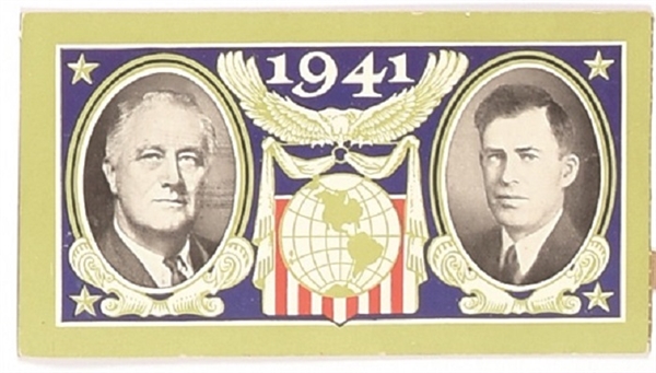 Roosevelt, Wallace 1941 Inaugural Ticket