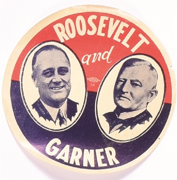 Roosevelt and Garner Large Jugate Sticker