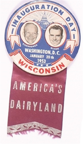 Eisenhower, Nixon Americas Dairyland Jugate, Ribbon