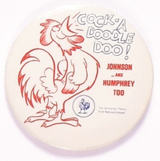 Lyndon Johnson Crowing Rooster Celluloid