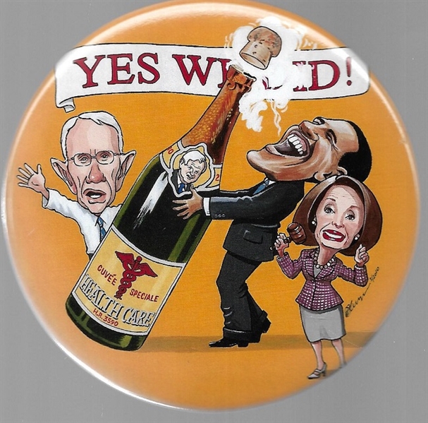 Obama Yes We Did 4 Inch Pin by Brian Campbell
