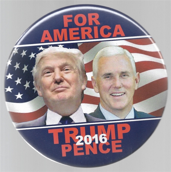 Trump, Pence Giant 6 Inch Celluloid Jugate 