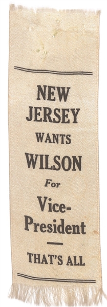 New Jersey Wants Wilson for Vice President