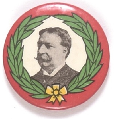 Taft Colorful Laurel, Red Border Campaign Pin