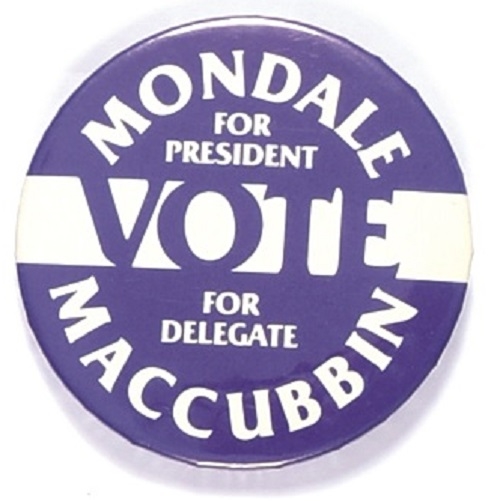 Mondale for President, McCubbin for Delegate LGBT Pin