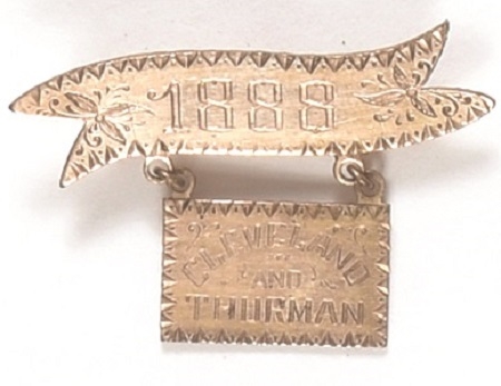 Cleveland, Thurman Unusual 1888 Pinback