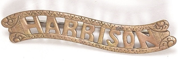 Benjamin Harrison Ornate Brass Name Pin
