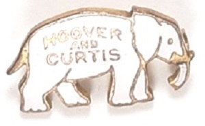 Hoover White Enamel Elephant Pin