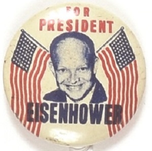 Eisenhower for President Pair of Flags Litho