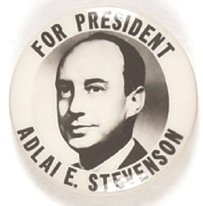 Stevenson for President Sharp Photo Pinback