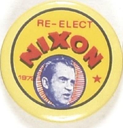 Re-Elect Nixon Rare Red and Yellow Pinb