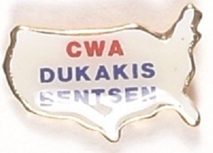 Dukakis CWA USA Pin