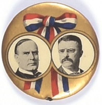 McKinley, Roosevelt Larger Size Ribbon Design Jugate