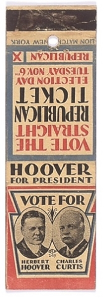 Hoover, Curtis Matchbook Cover