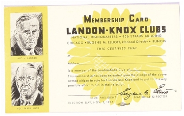 Landon-Knox Clubs Membership Card