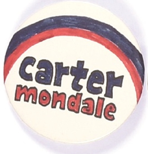 Carter, Mondale Red, White and Blue Celluloid
