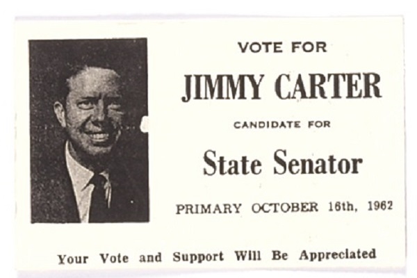 Carter for State Senator Georgia Campaign Card