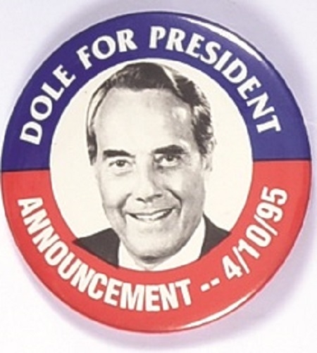 Dole for President Announcement Pin