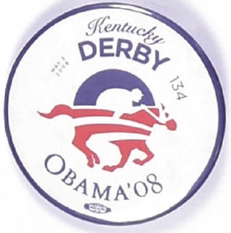 Kentucky Derby for Obama Rare Celluloid