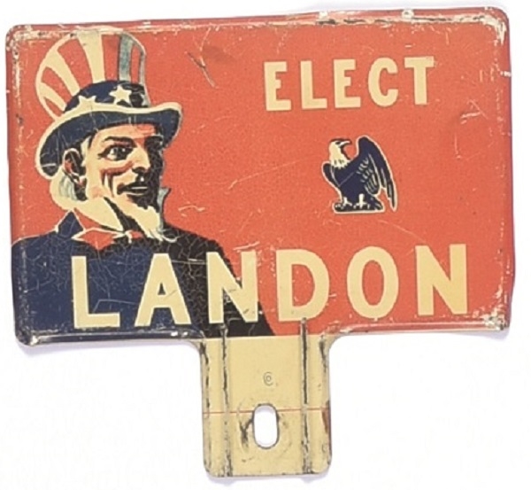 Elect Landon, Uncle Sam License Attachment