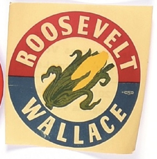 Roosevelt, Wallace Ear of Corn Sticker
