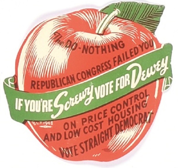 Truman, If Youre Screwy Vote for Dewey Apple Sticker