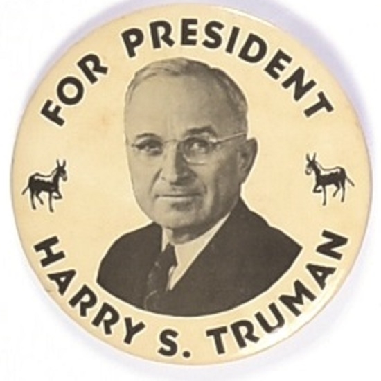 Truman For President Large Donkeys Celluloid