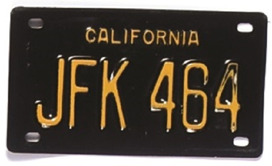 Kennedy JFK 464 California License Plate