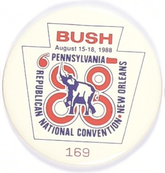Bush Pennsylvania 1988 Numbered Convention Pin